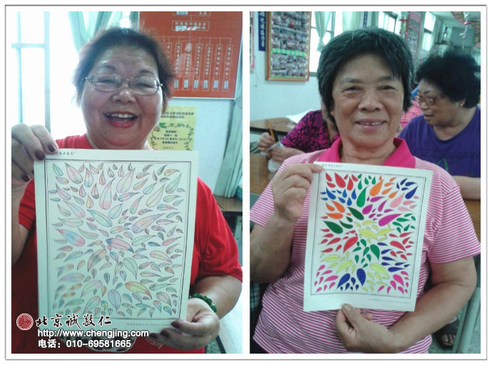 彩繪的工具和畫法不一樣，內(nèi)心的喜悅同樣感染人