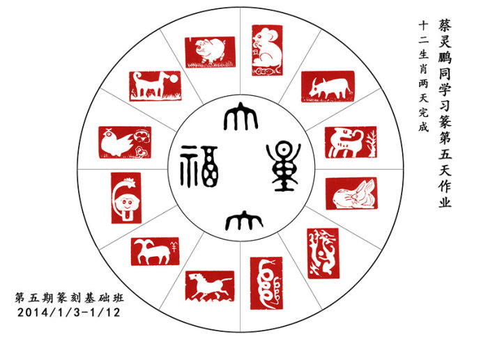 北京誠敬仁德藝篆刻班蔡同學(xué)篆刻習(xí)作展示——「吉祥」